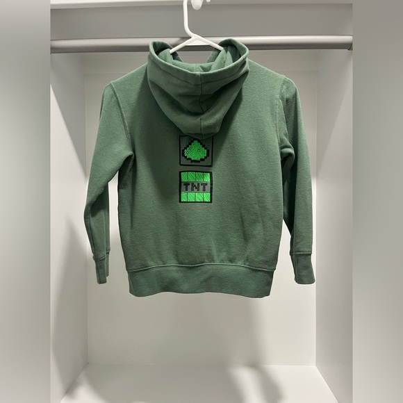 3/$15 Kids Green Minecraft zip up Hoodie size Medium (8) - Picture 2 of 4